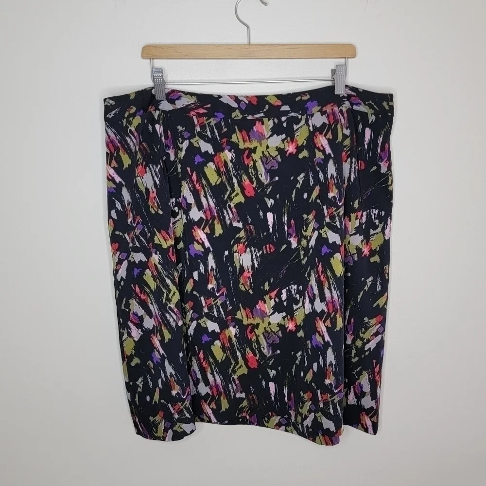 Lane Bryant Colorful Abstract Print Skirt Plus Size 20 Casual Office